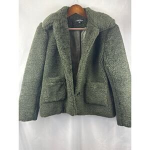 Women’s Catherine Malandrino Dark Green Faux Fur Coat Size Small